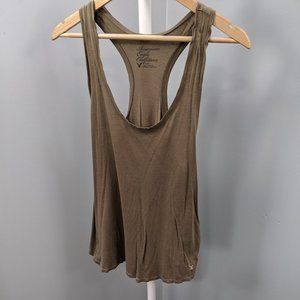 American Eagle Tan Flowy Racerback Boho Tank, L